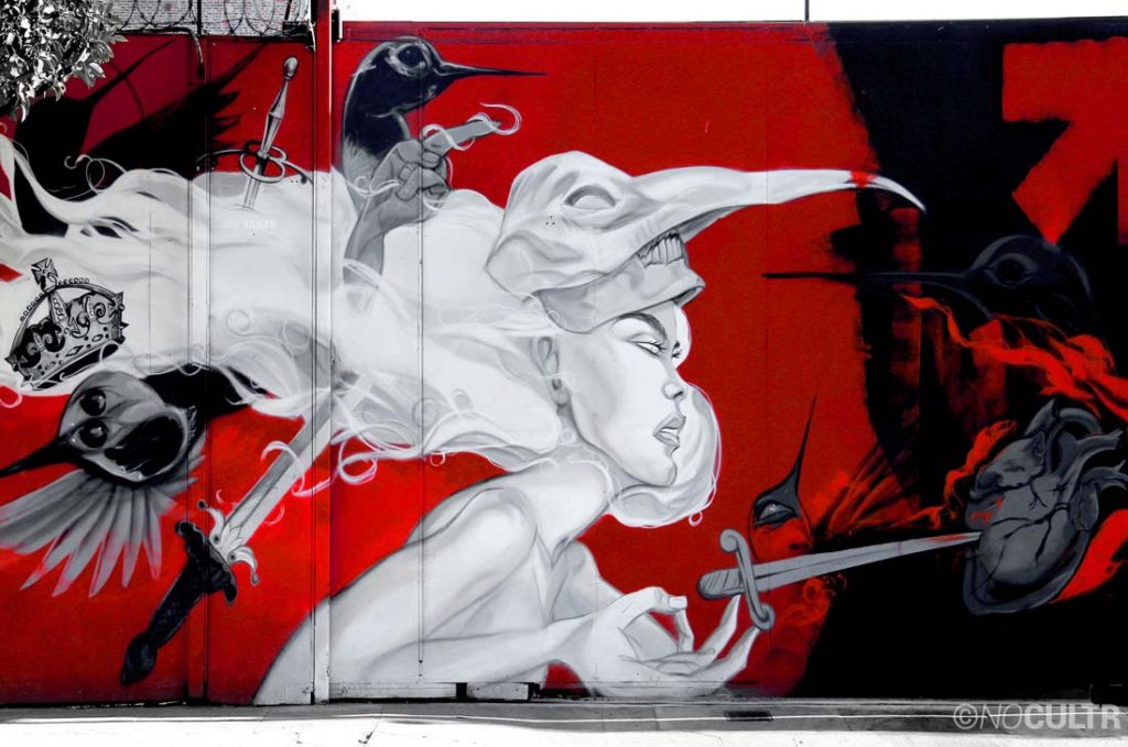 Artist Asylm takes over The Container Yard with this latest mural on Fourth Street titled, 