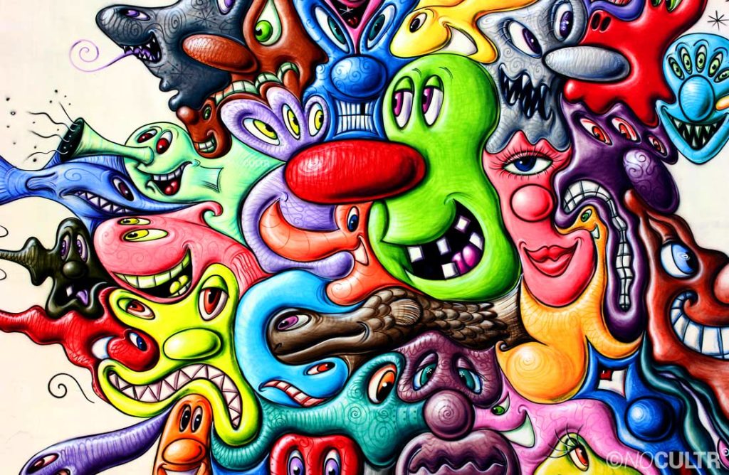 In the late 1970s, Kenny Scharf studied at the School of Visual Arts in New York, where he was exposed to subway graffiti and the downtown art scene. He began to work in spray paint, combining it with the traditional media he used in art school...
